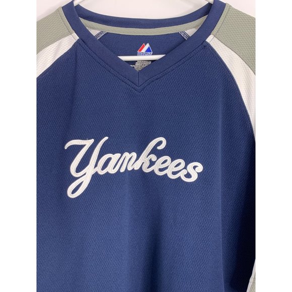 New York Yankees Jersey Size 2XL Spell Out Majestic Blue Retro 6534 Mens - Picture 5 of 8